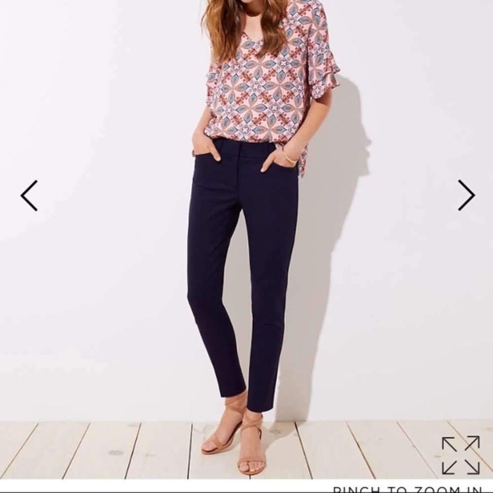 LOFT Julie Skinny Ankle Pants in Forever Navy